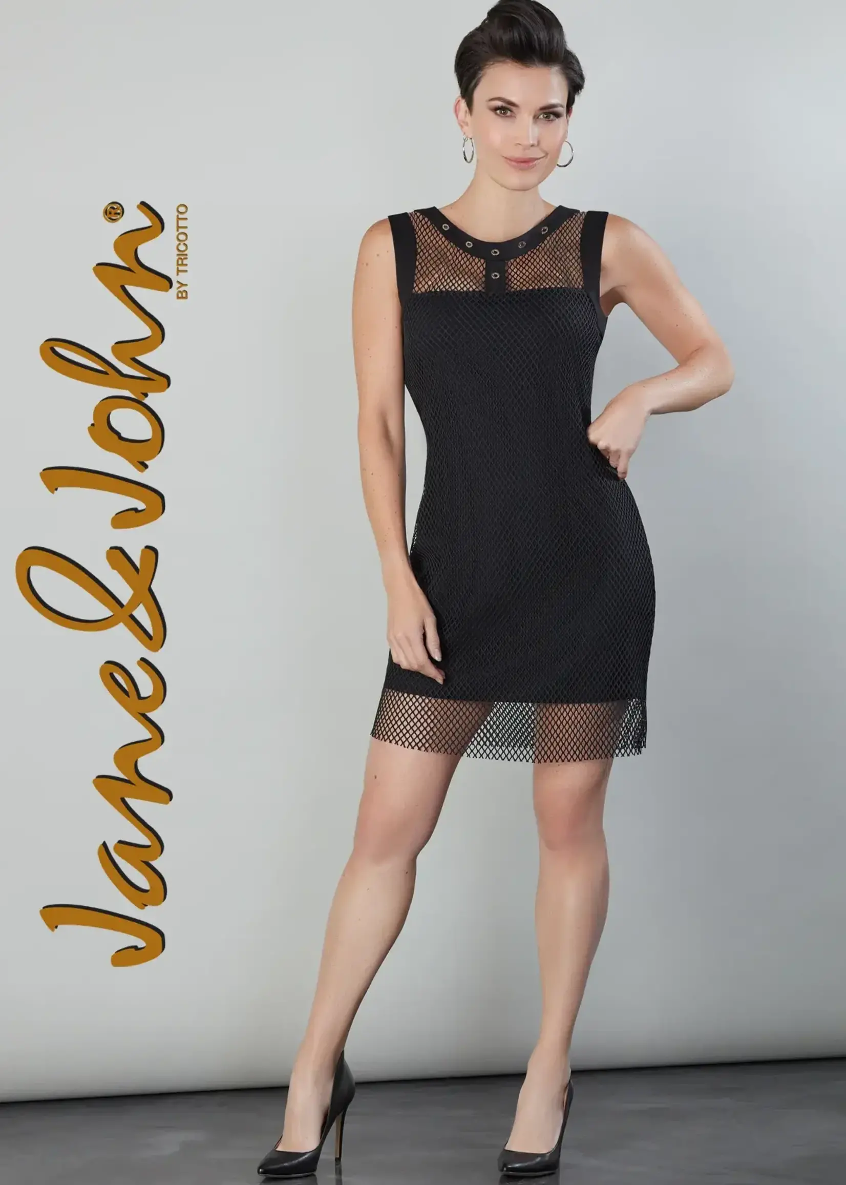 Jane & John Sleeveless stretch mesh overlay dress