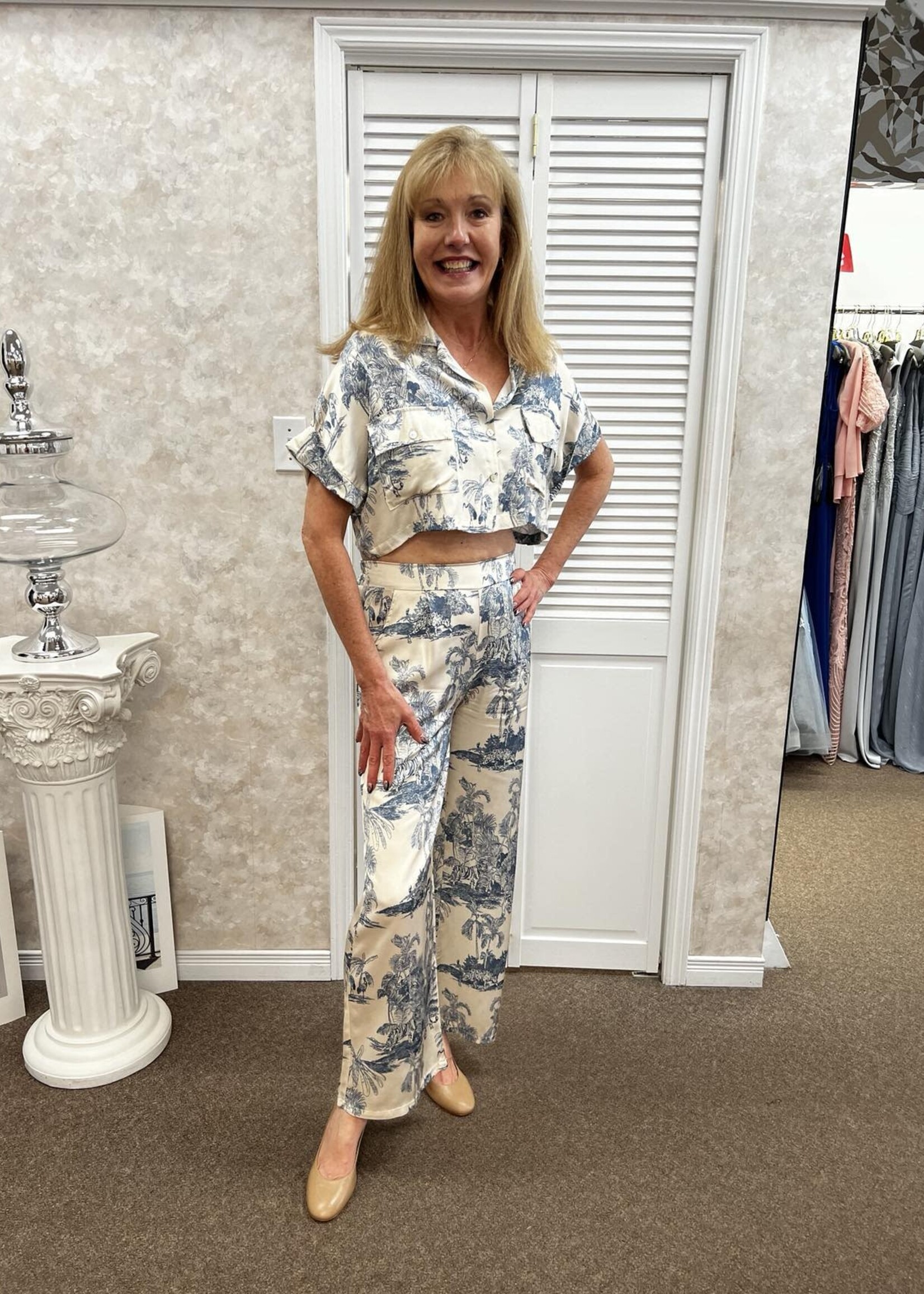 Eternelle Wide leg flowy  print pant