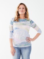 French Dressing Jeans Long sleeve print boat neck tee