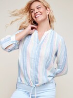 Renuar High- low blouse w/ tie front