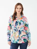 FDJ Tropical layer print blouse