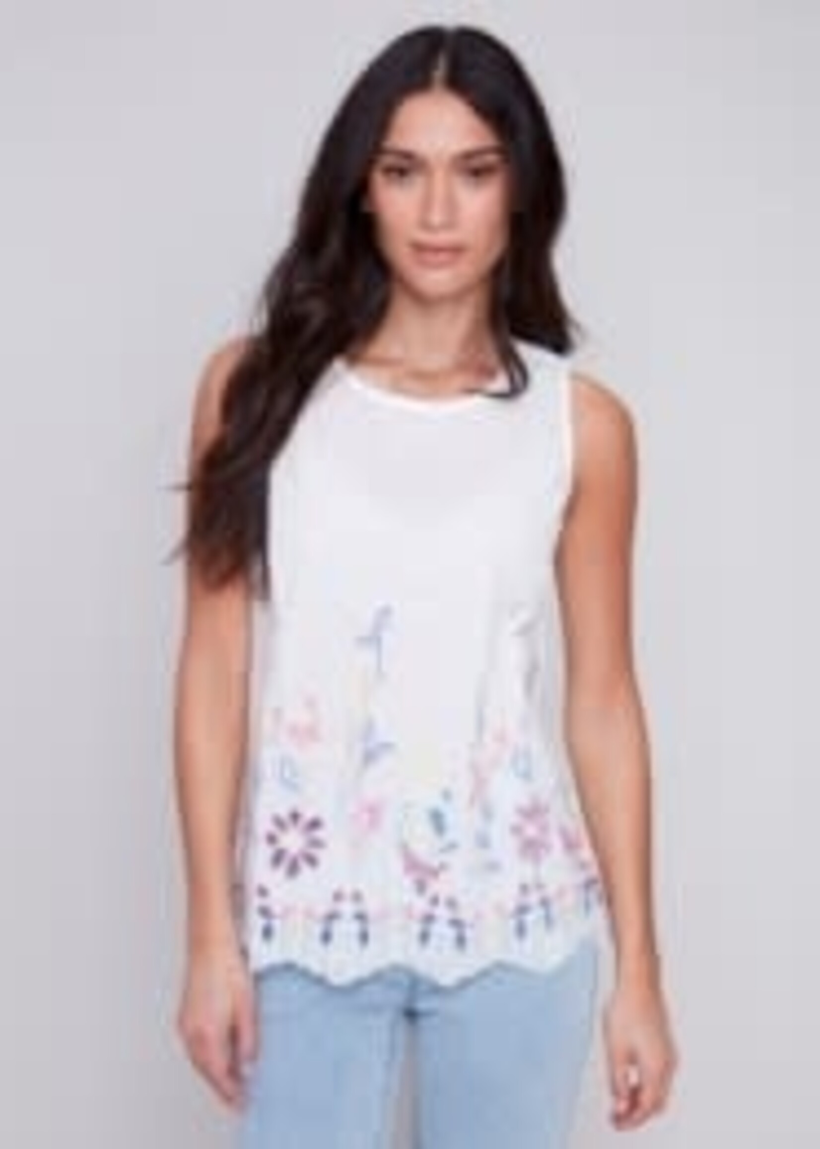 Charlie B Floral embroidered Tank