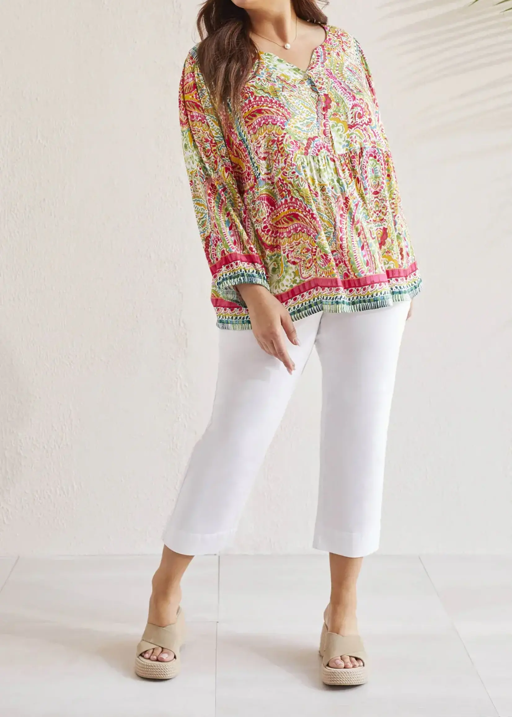 Tribal Floral peasant blouse