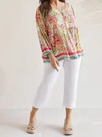 Tribal Plus floral peasant top