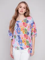Charlie B Side tie floral top