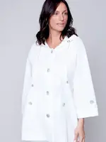 Carre Noir Button down hooded linen jkt
