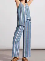 Tribal Linen blend flowy stripe pant