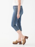 French Dressing Jeans Embroidered side pull-on denim capri