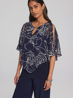 Joseph Ribkoff Floral chiffon printed overlay top
