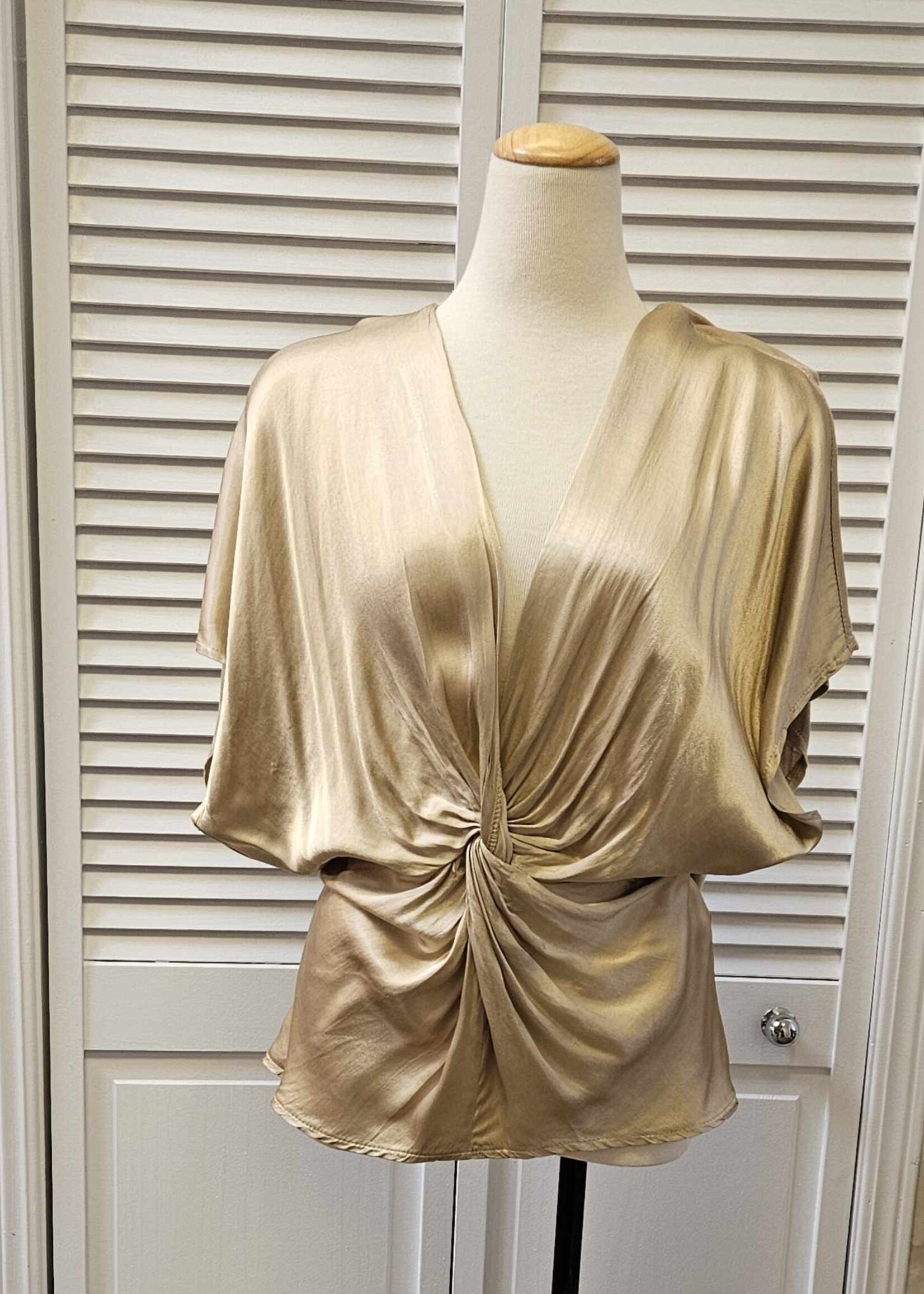 Angela Mara Silk twist front top