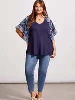 Tribal Frilled raglan sleeve top