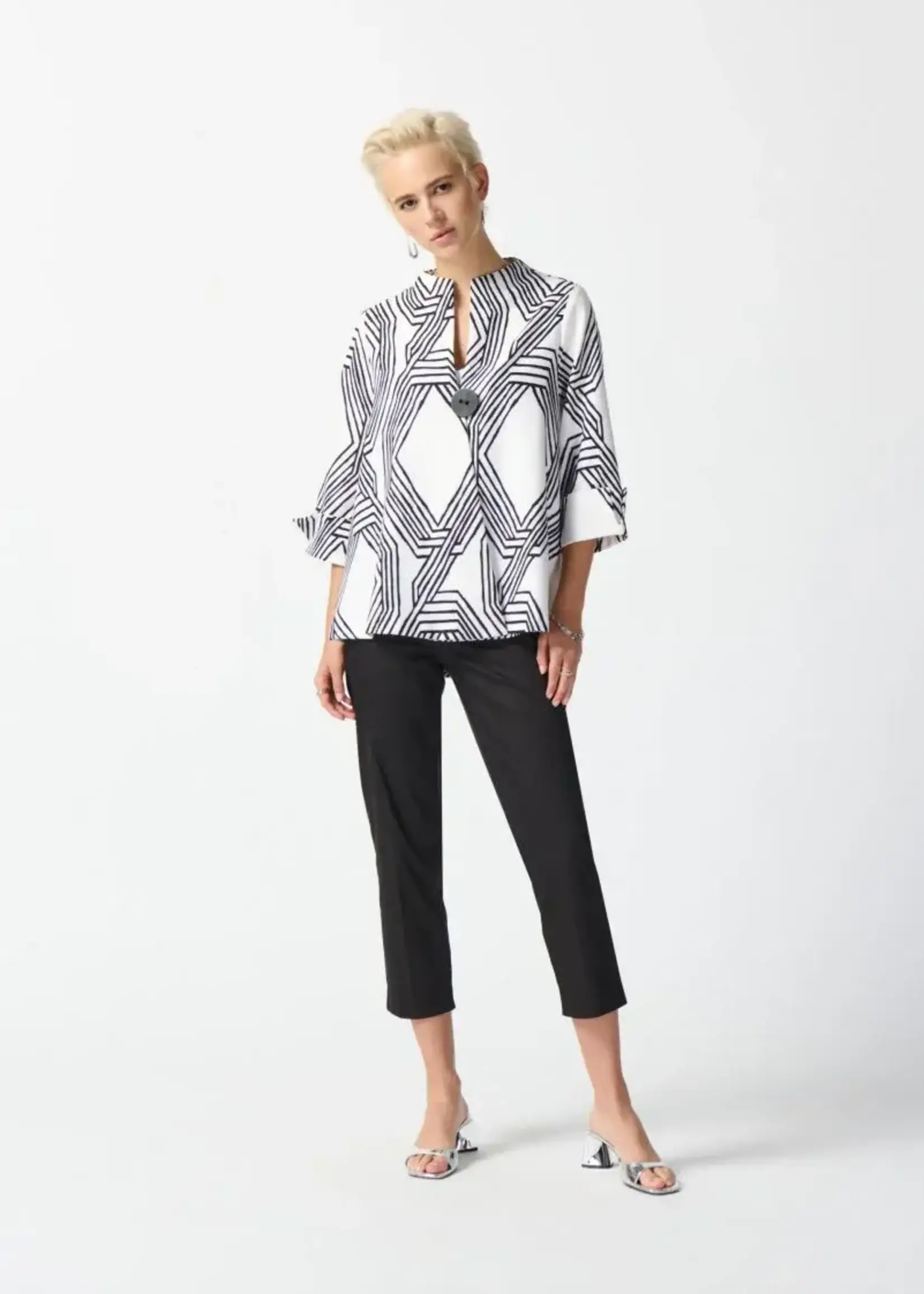 Joseph Ribkoff Geometric trapeze jkt