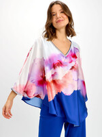 Frank Lyman Floral embellished dolman blouse