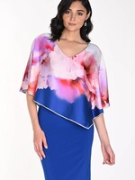 Frank Lyman Silky floral overlay w/ rhinestone dress