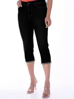Frank Lyman Embellished trim bow-back capri