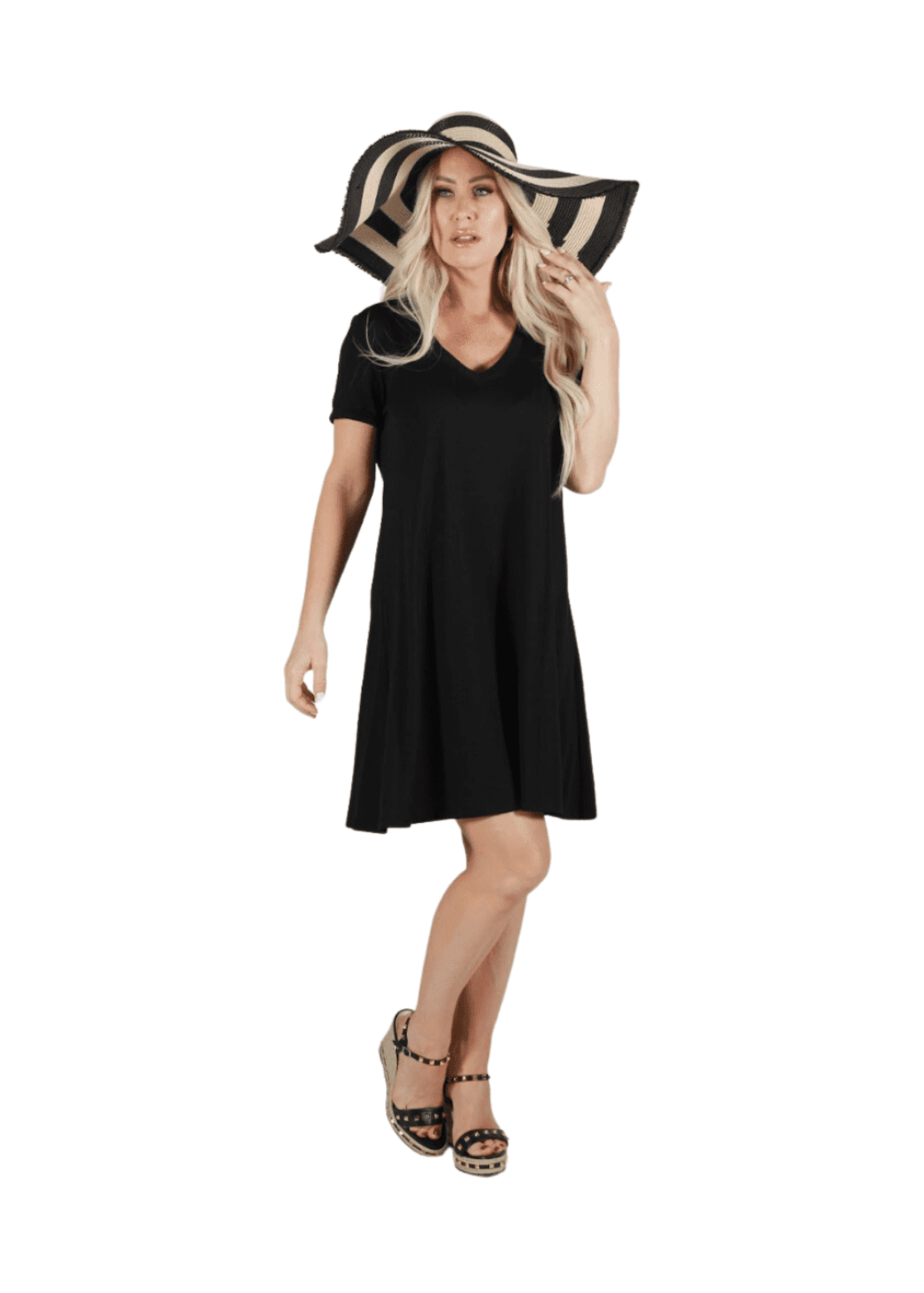 Pure Essence Bamboo pleated hem pocket dress
