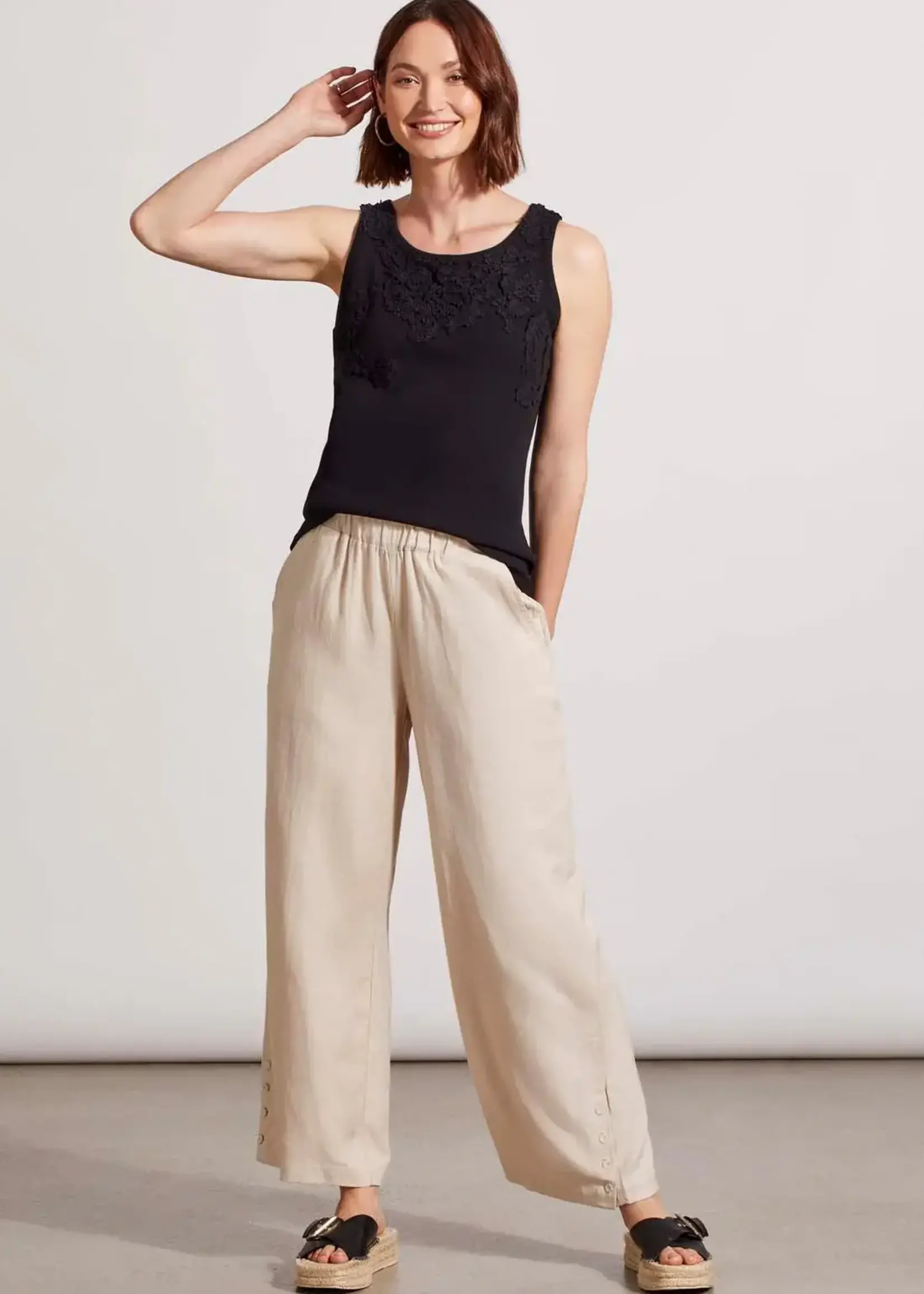 Tribal Ribbed tank w/ lace detail