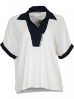 NAYA Collard jersey zip t-shirt