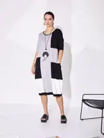 NAYA Colour-block tulip hem dress