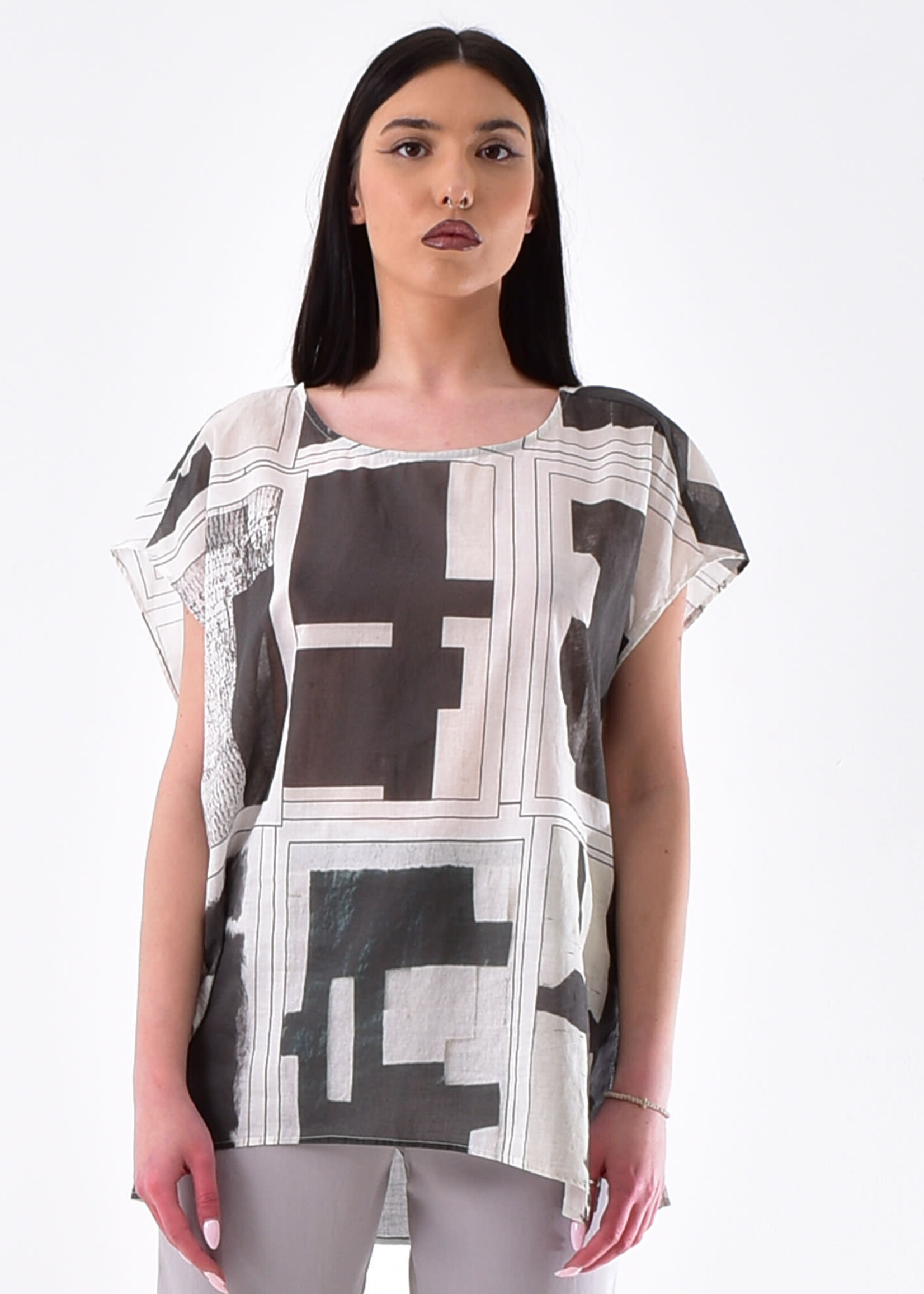 Lotus Eaters Geometric print top
