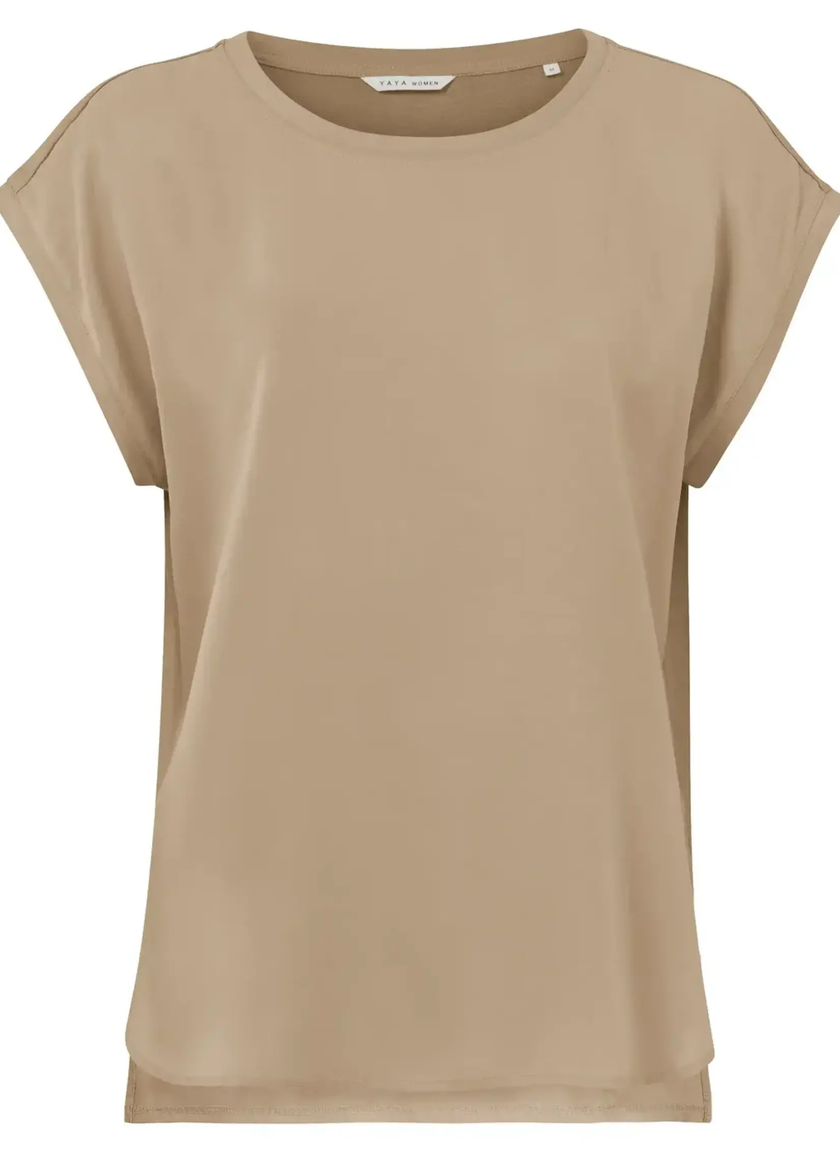 YaYa Women Cupro cap sleeve t-shirt