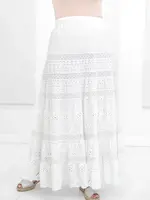 Carre Noir Tiered eyelet maxi skirt