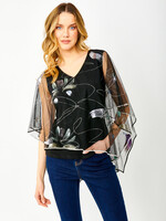 Frank Lyman Sheer chiffon overlay top