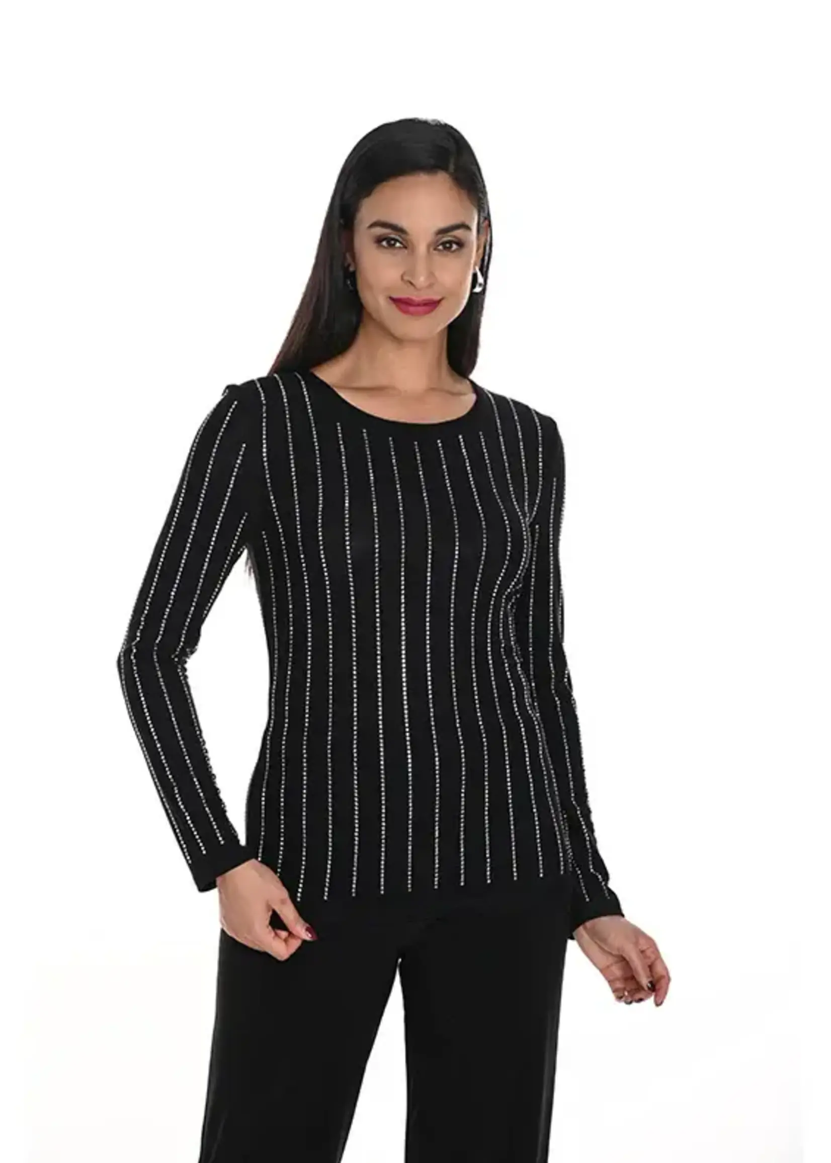 Frank Lyman Mesh silver embellished top