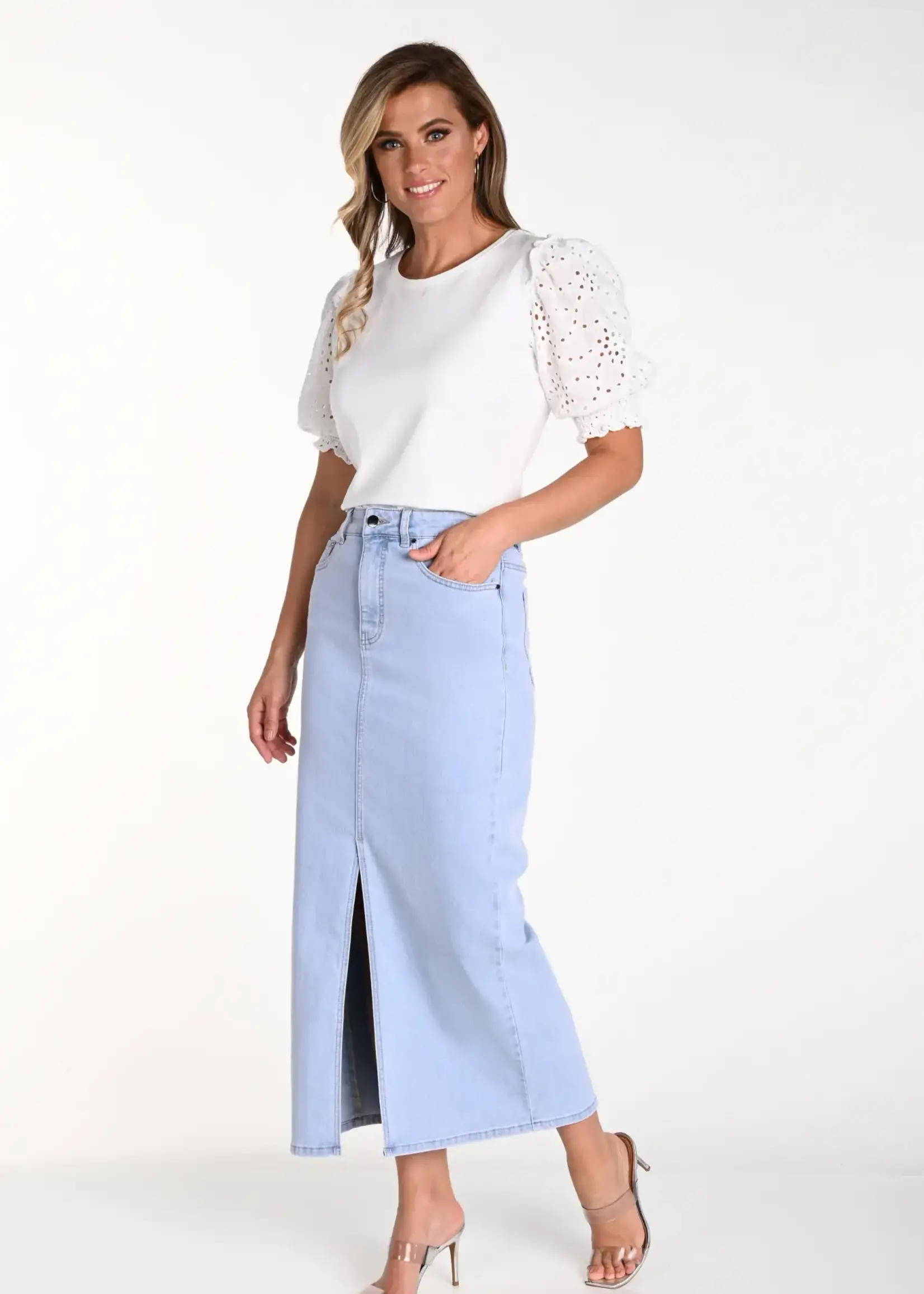 Frank Lyman Denim maxi skirt