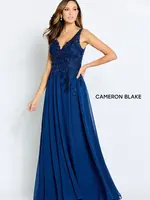 Cameron Blake Beaded lace bodice chiffon skirt gown