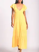 Pink Martini Flutter sleeve peasant maxi dress
