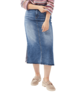 French Dressing Jeans Denim column skirt w/ slit