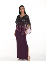 Frank Lyman Maxi overlay dress w/ embellished trim