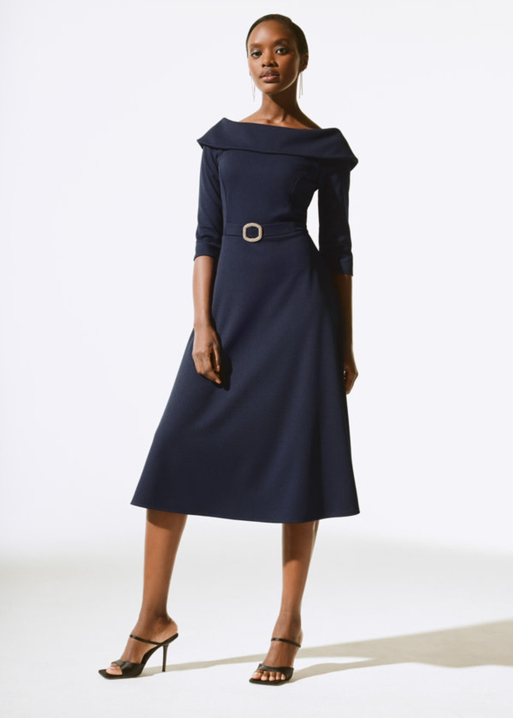 Joseph Ribkoff Belted boat neck midi (Chauntle's beauty)