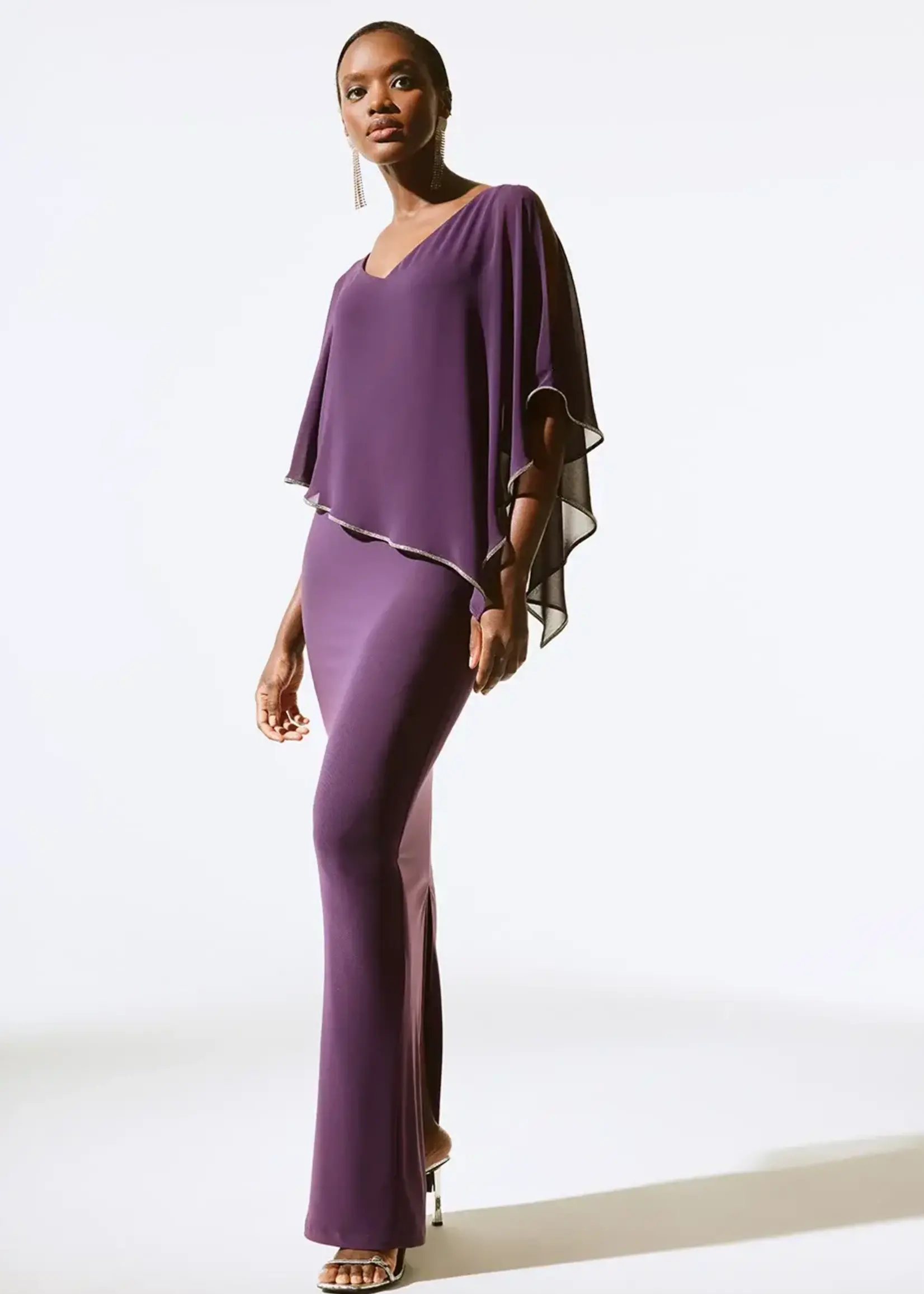 Joseph Ribkoff Silk embellished cape dress