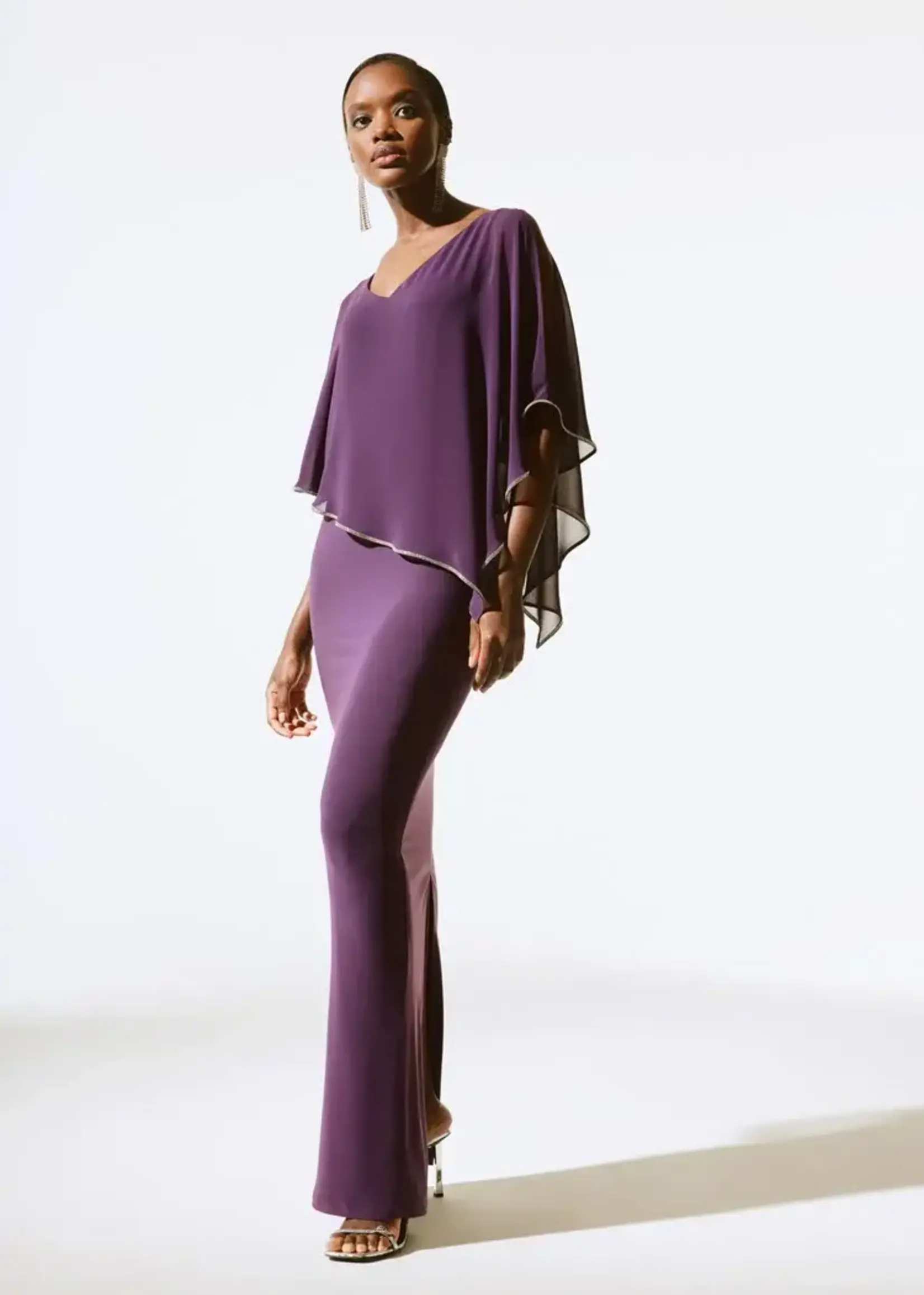 Joseph Ribkoff Silk embellished cape dress