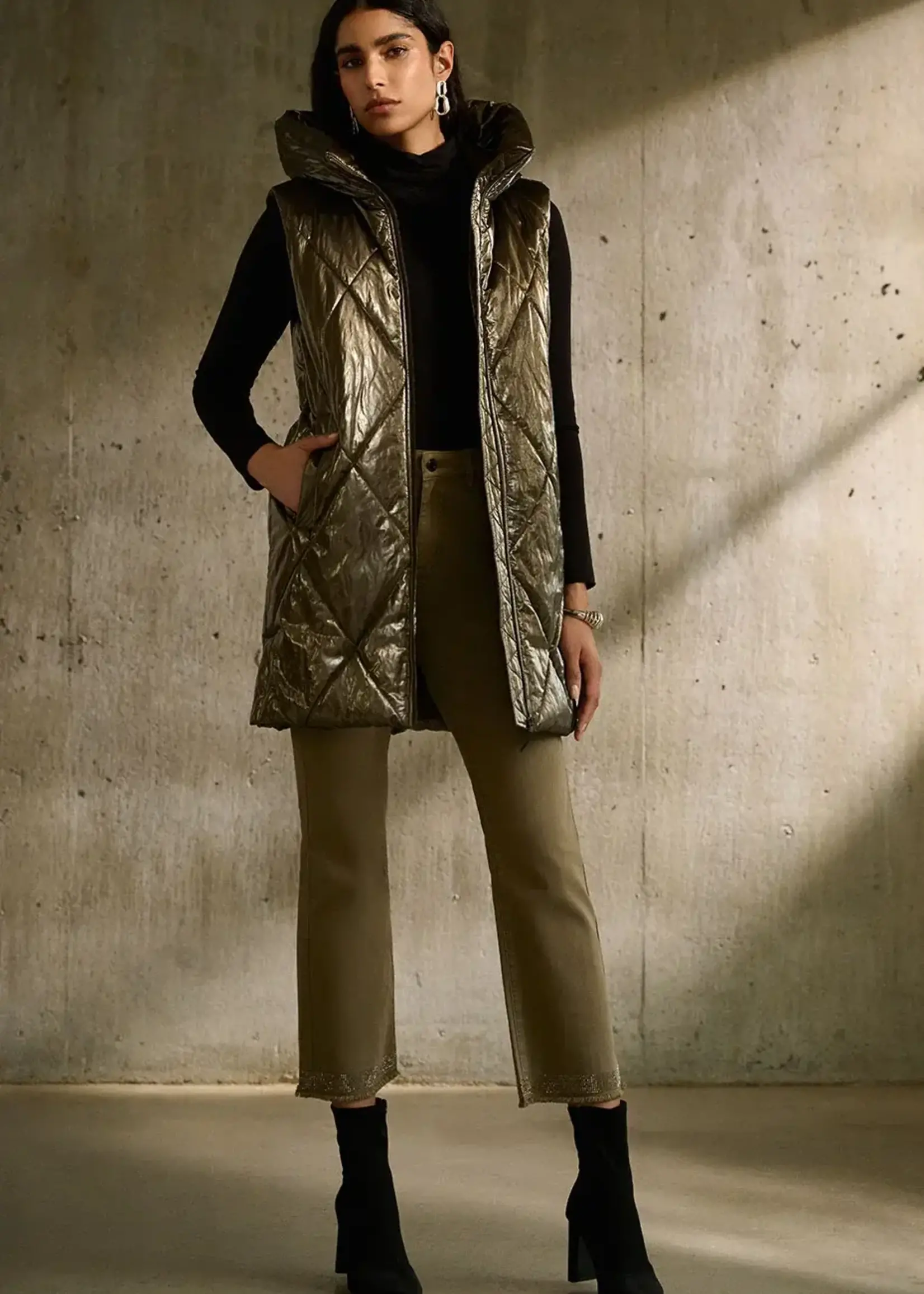 Joseph Ribkoff Quilted puffer vest w/ hood