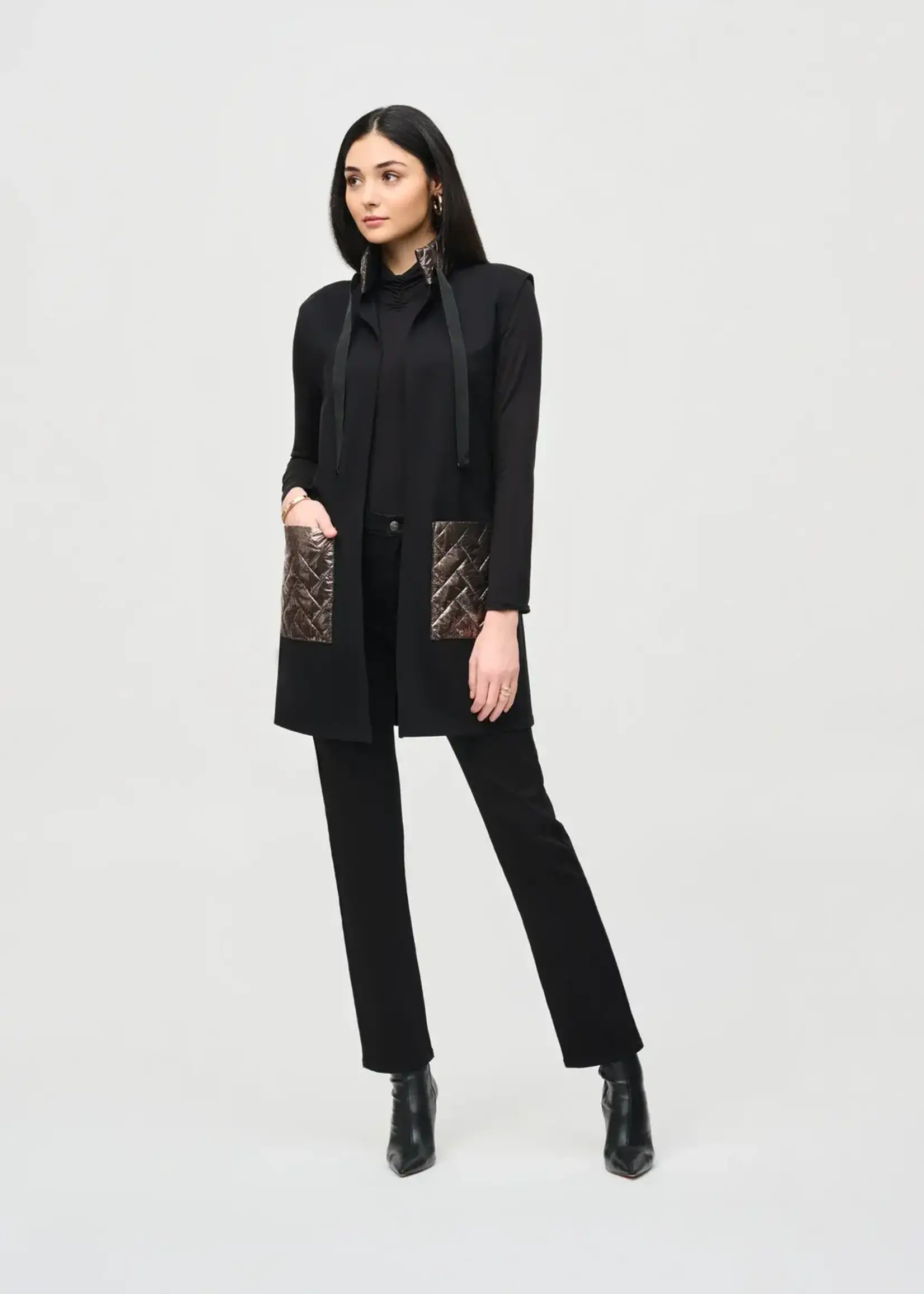 Joseph Ribkoff Metallic detail quilted vest