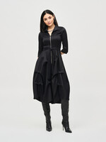 Joseph Ribkoff Ruffle cut- away neck midi