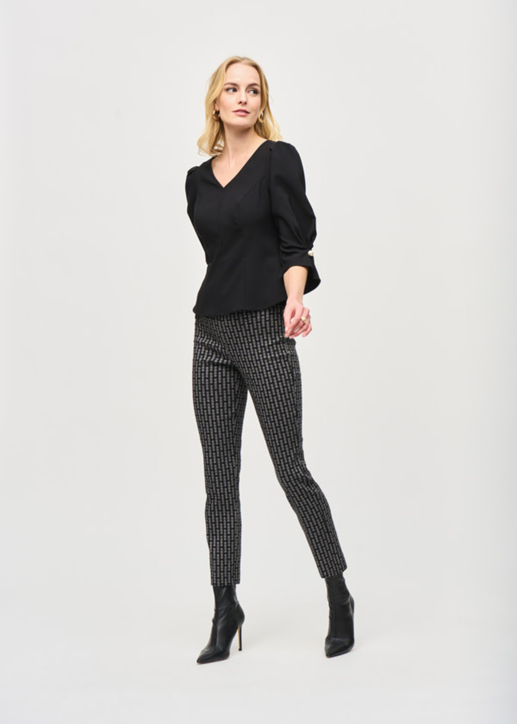 Joseph Ribkoff Puff sleeve top w/ pearl