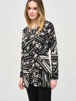 Joseph Ribkoff Abstract wrap tunic top