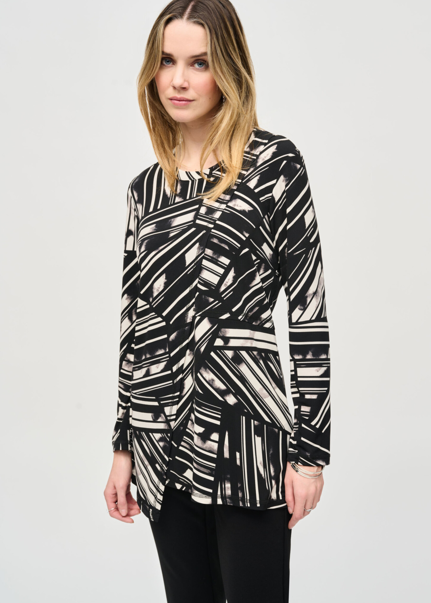 Joseph Ribkoff Abstract wrap tunic top