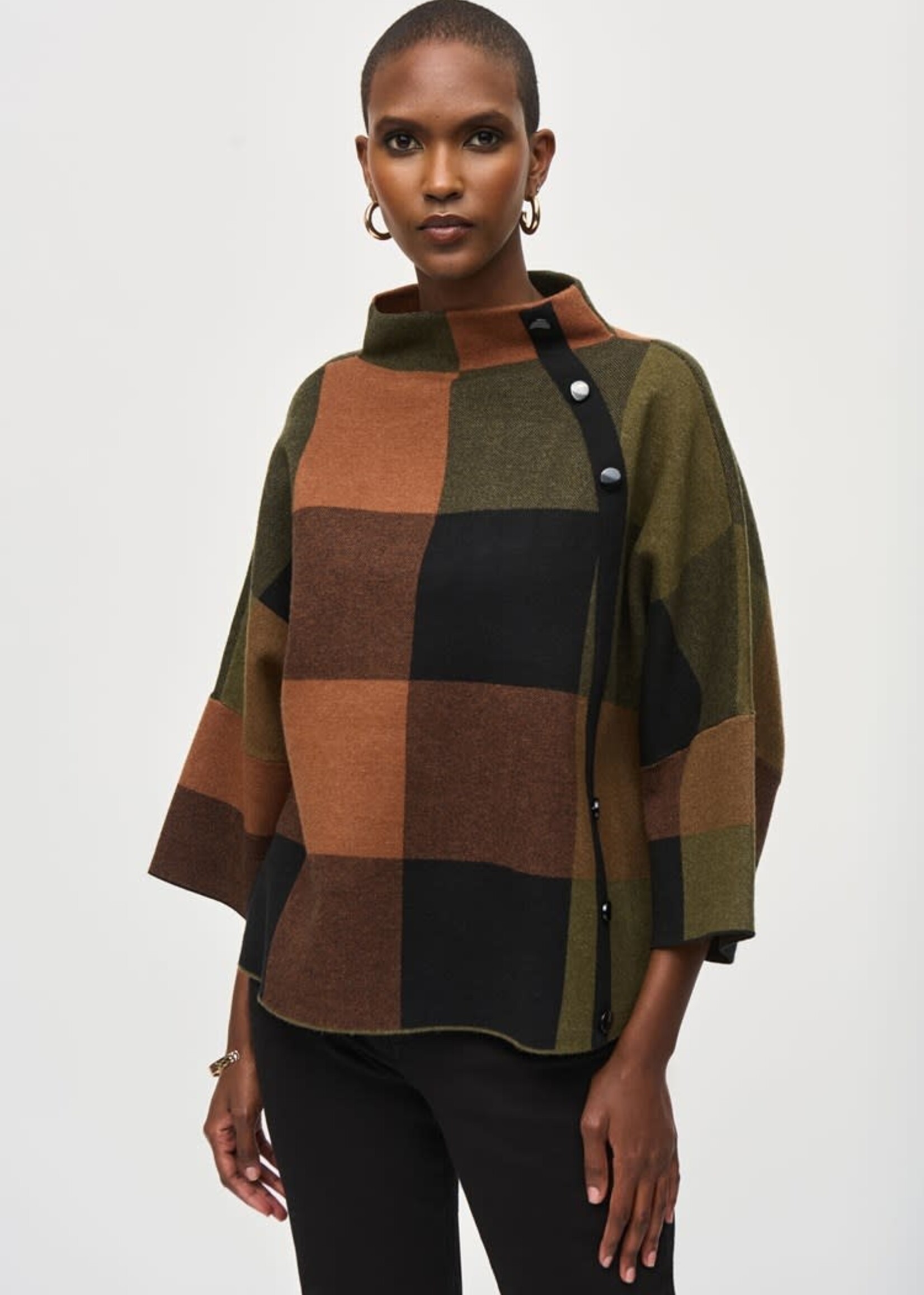 Joseph Ribkoff Checked jacquard knit top