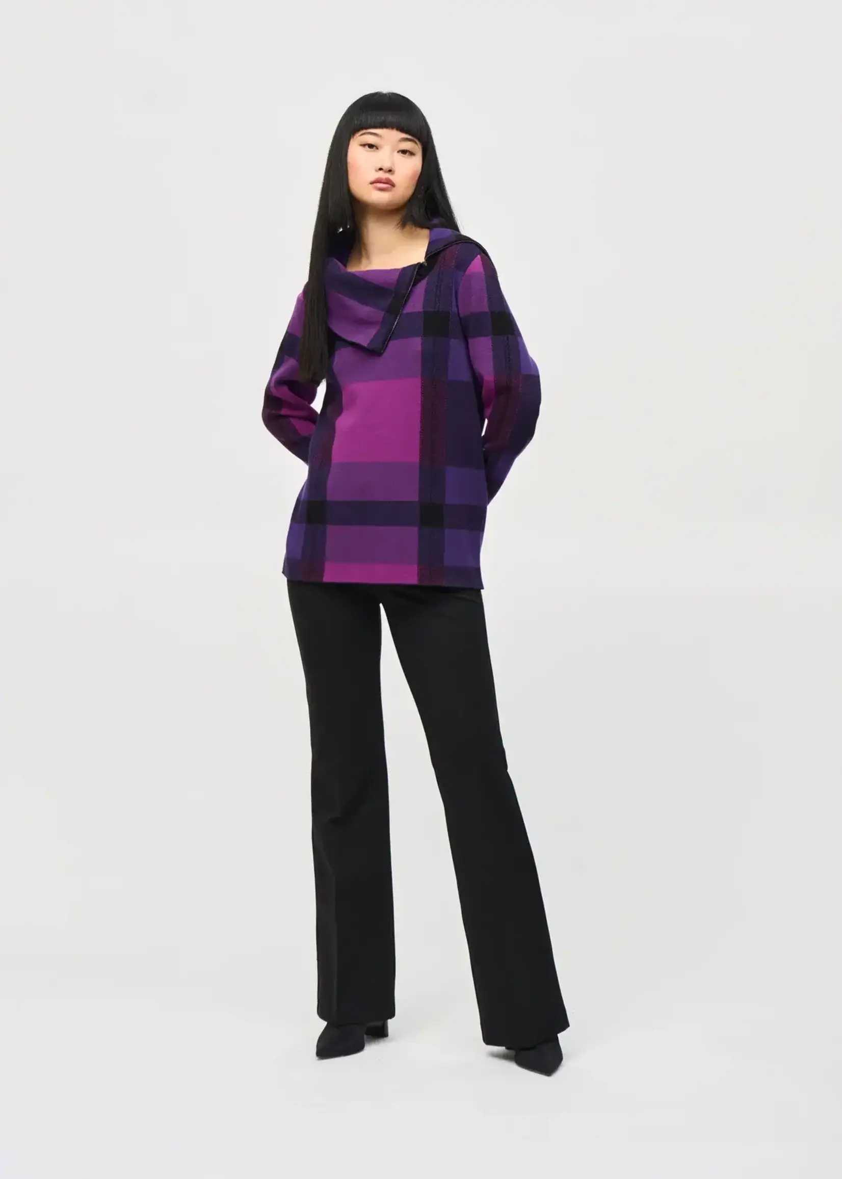 Joseph Ribkoff Zip cowl neck sweater