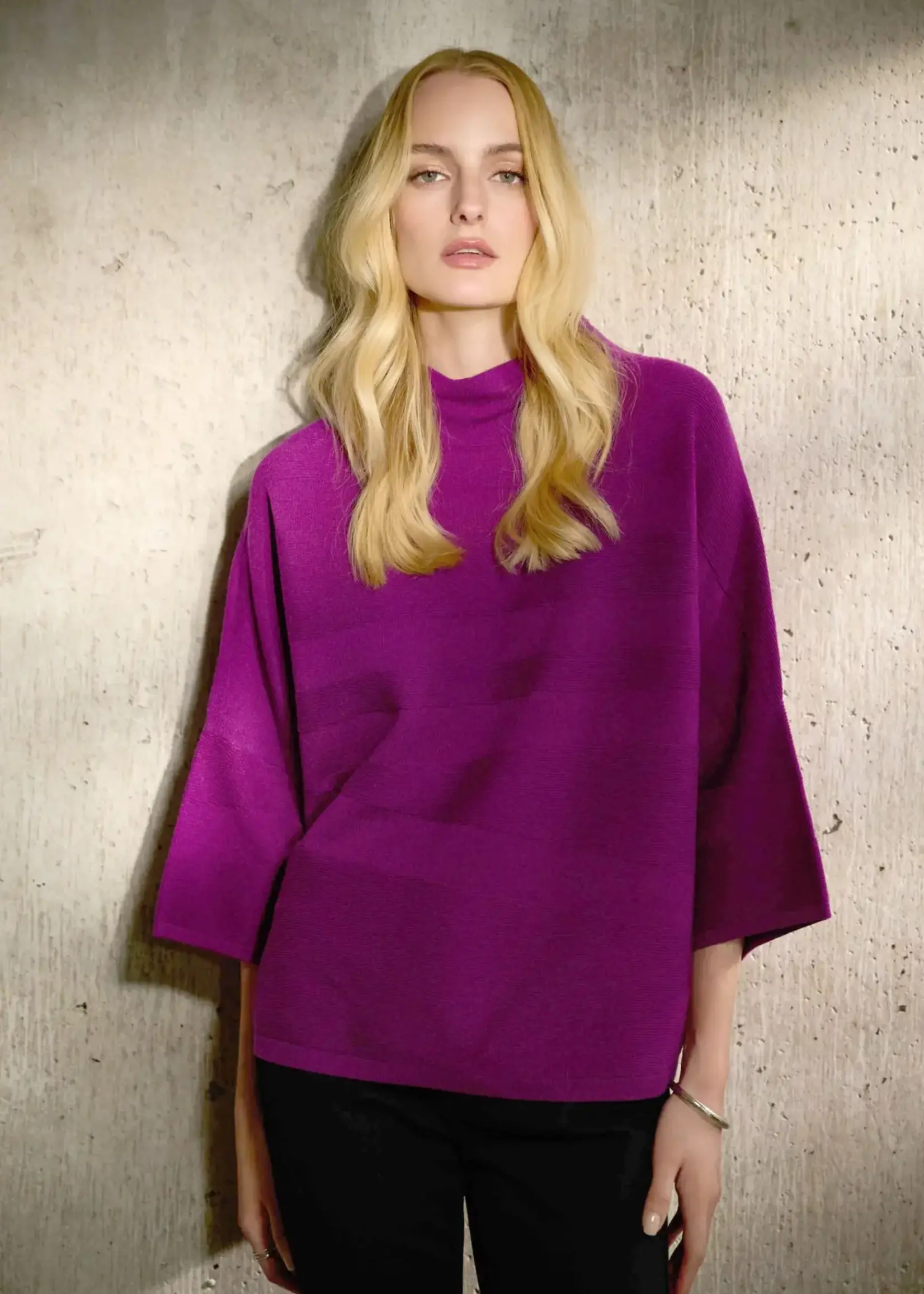 Joseph Ribkoff Mock neck dolman boxy top