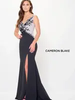 Cameron Blake Monochrome floral detail gown