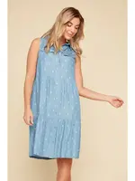 Renuar Denim Tiered Pineapple Dress