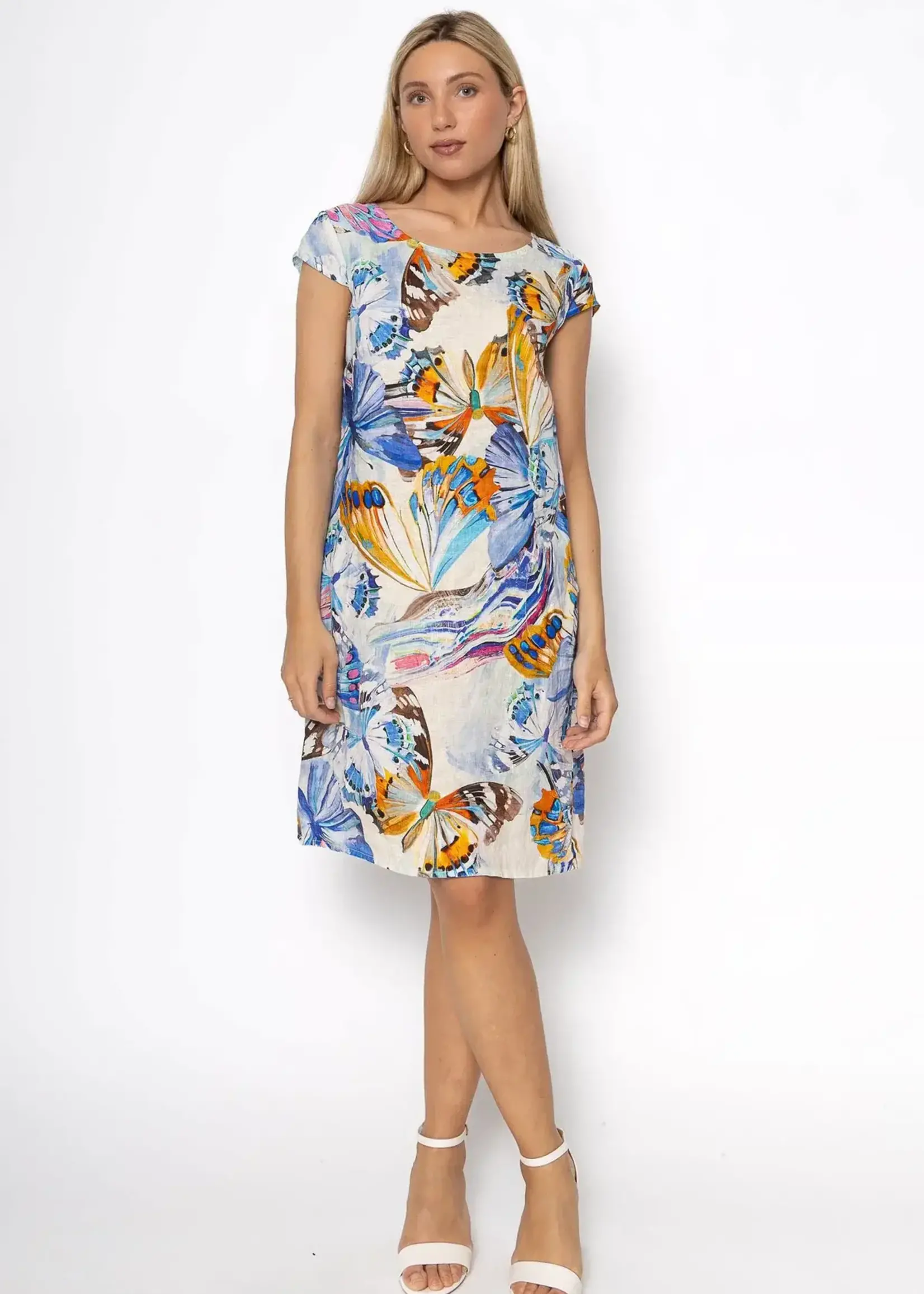 Linen Luv French Linen Printed Dress