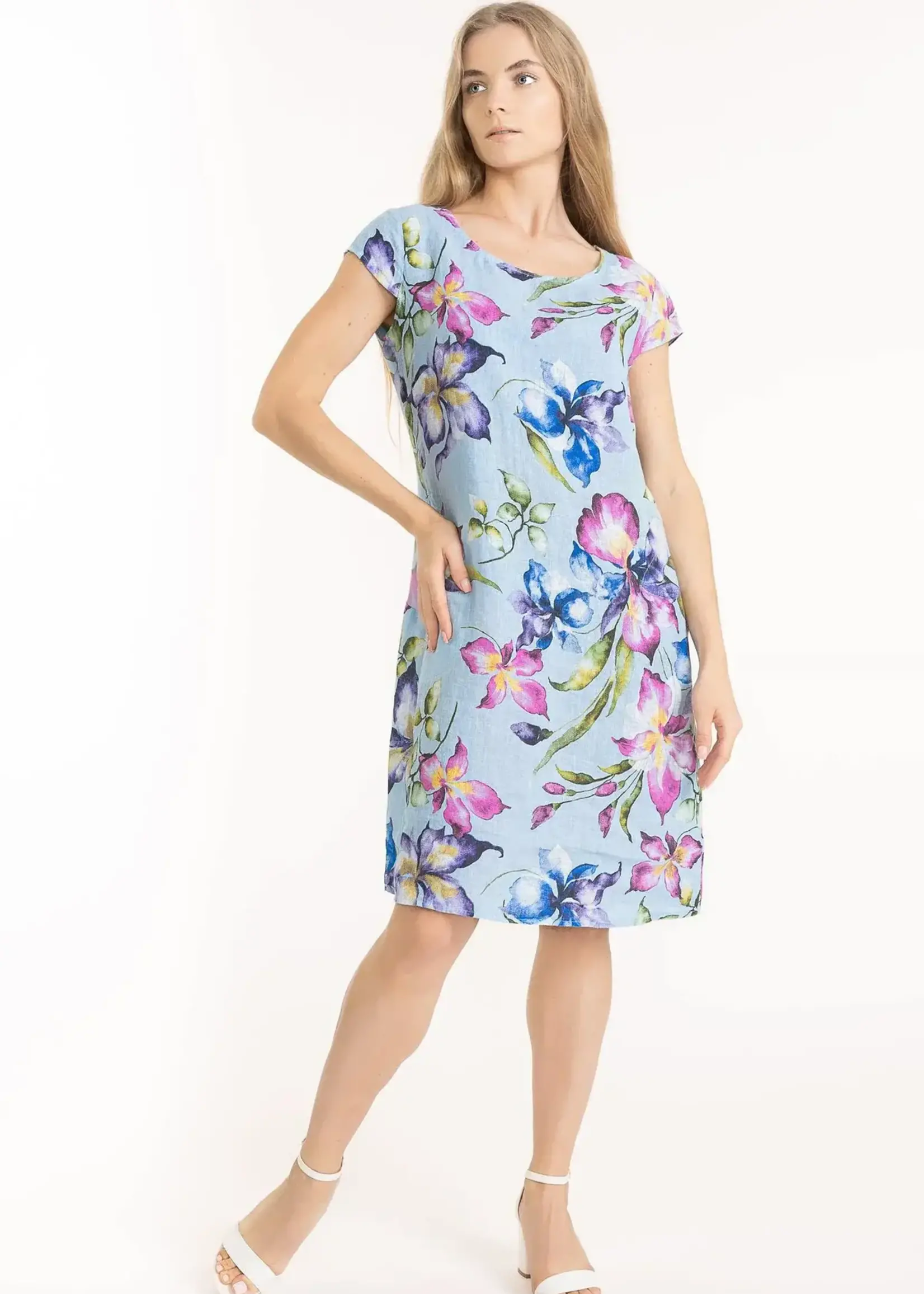 Linen Luv French Linen Printed Dress