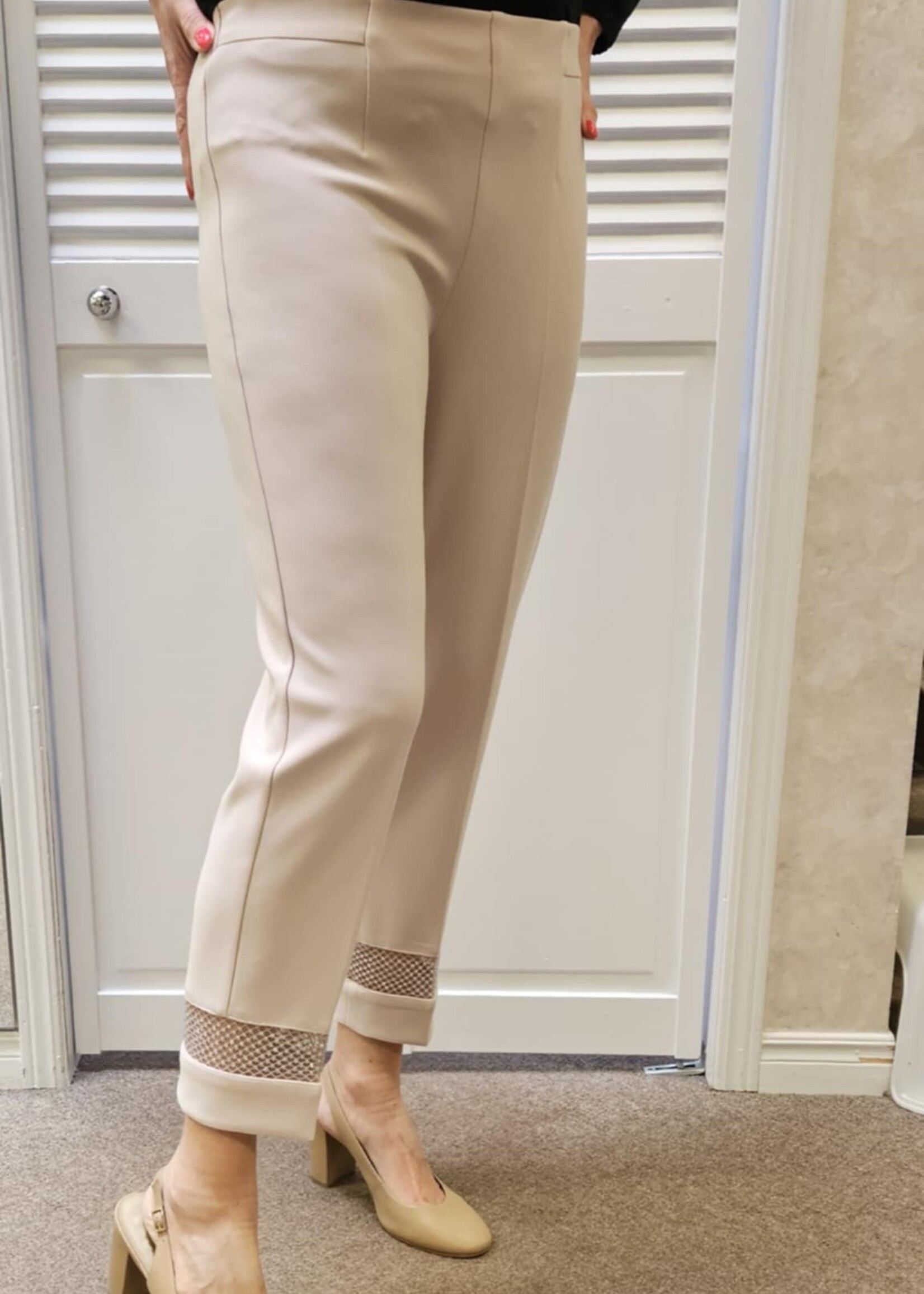 Joseph Ribkoff Mesh rhinestone hem detail pant